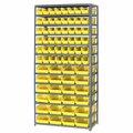 Global Industrial Steel Shelving, Total 72 4inH Plastic Shelf Bins Yellow, 36x18x72-13 Shelves 603446YL